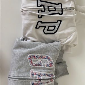 Gray and White GAP Hoodies